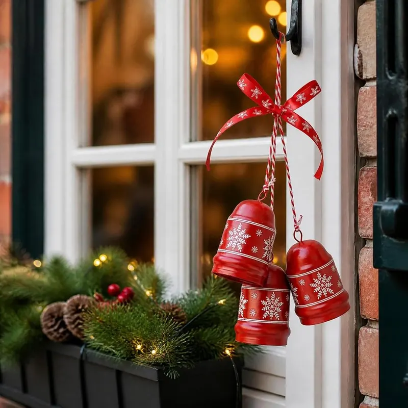 Aufmer 2PCS Iron Snowflake Pattern Christmas Bells – product photo 6 of 7