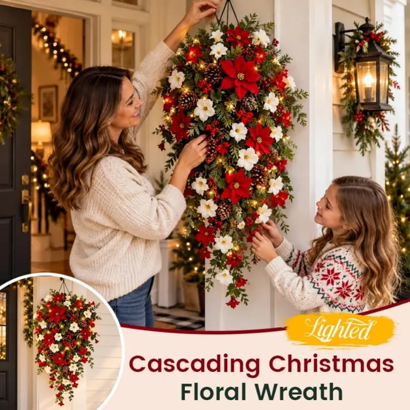 Aufmer Faux Flower & Pine Cones Cascading – product photo 5 of 9