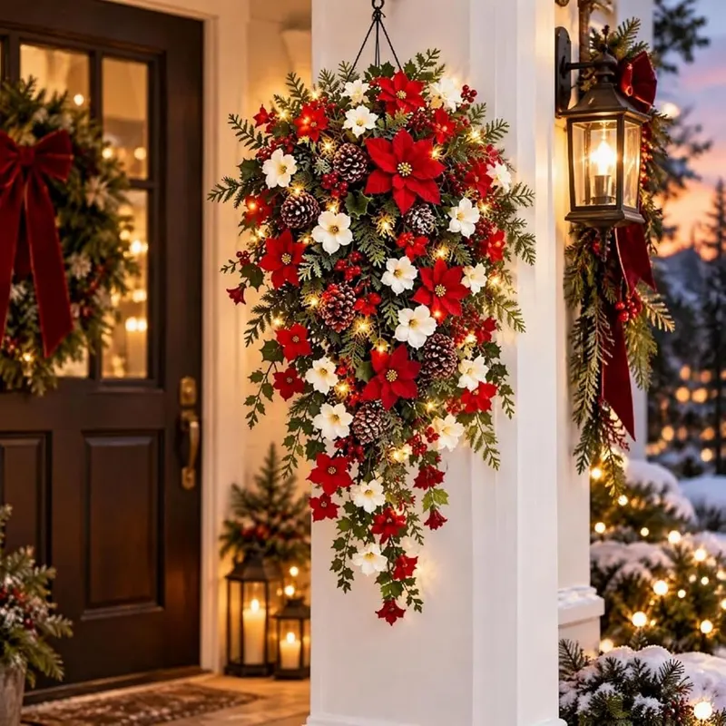 Aufmer Faux Flower & Pine Cones Cascading – product photo 8 of 9