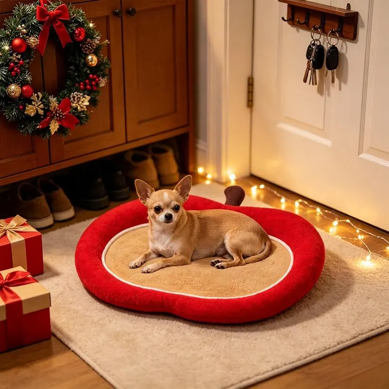 Aufmer Fruit Shaped Christmas Pet Bed Warm – Open, ventilated design