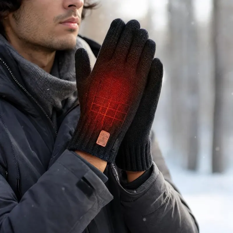Aufmer USB Electric Heated Gloves Soft Knitting – 1. 1.5-meter USB cable and 5V 1A input