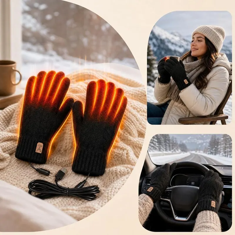 Aufmer USB Electric Heated Gloves Soft Knitting – 3. Stable heating range