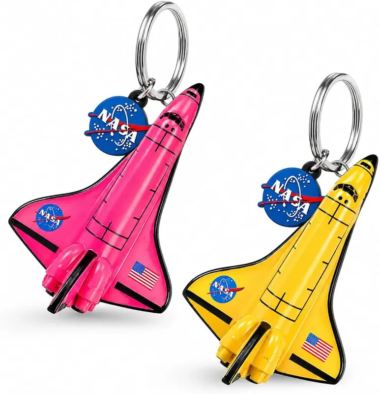 Auimce Cute Bag Charms Keychains in Raspberry Red+warm Yellow