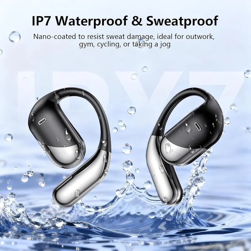 Aurotlu Open Ear Clip Wireless Earbuds Bone – Powerful Stereo Sound & Clear Call