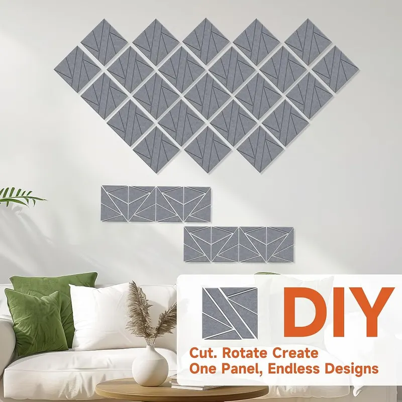 AUTORIFIC Acoustic Panels Gray – Self-Adhesive for Easy DIY Installation