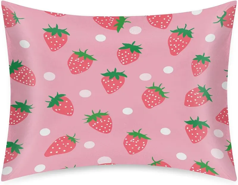 AUUXVA Pink Satin Pillowcase