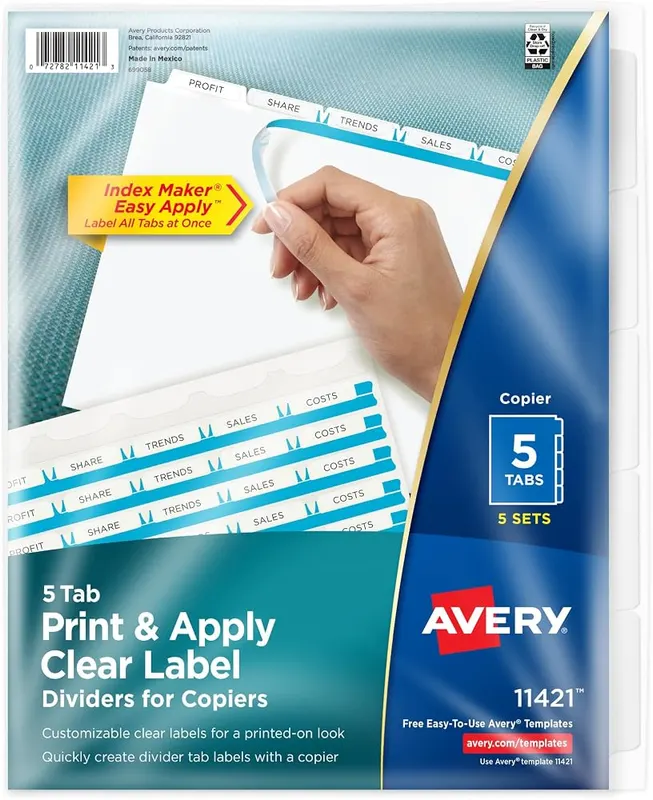Avery® Index Maker® Clear Label Dividers 5-Tab