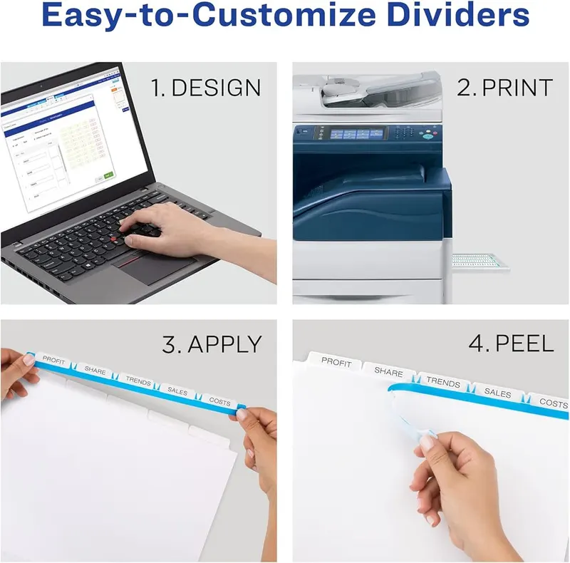 Avery® Index Maker® Clear Label Dividers 5-Tab – Achieve a clean, printed-on look
