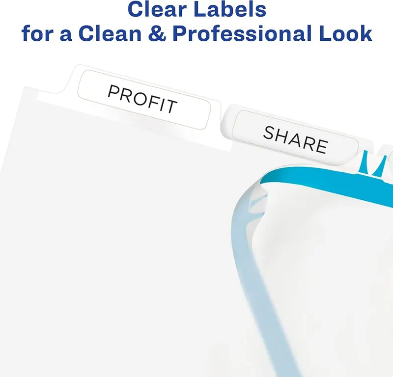 Avery® Index Maker® Clear Label Dividers 5-Tab – Durable and tear resistant