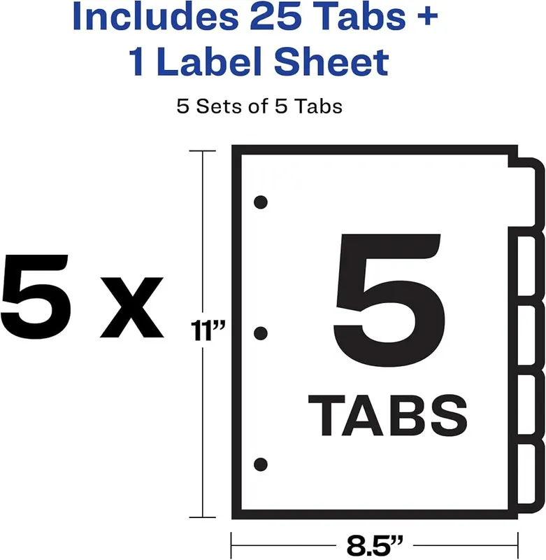 Avery® Index Maker® Clear Label Dividers 5-Tab – Quick and easy to customize