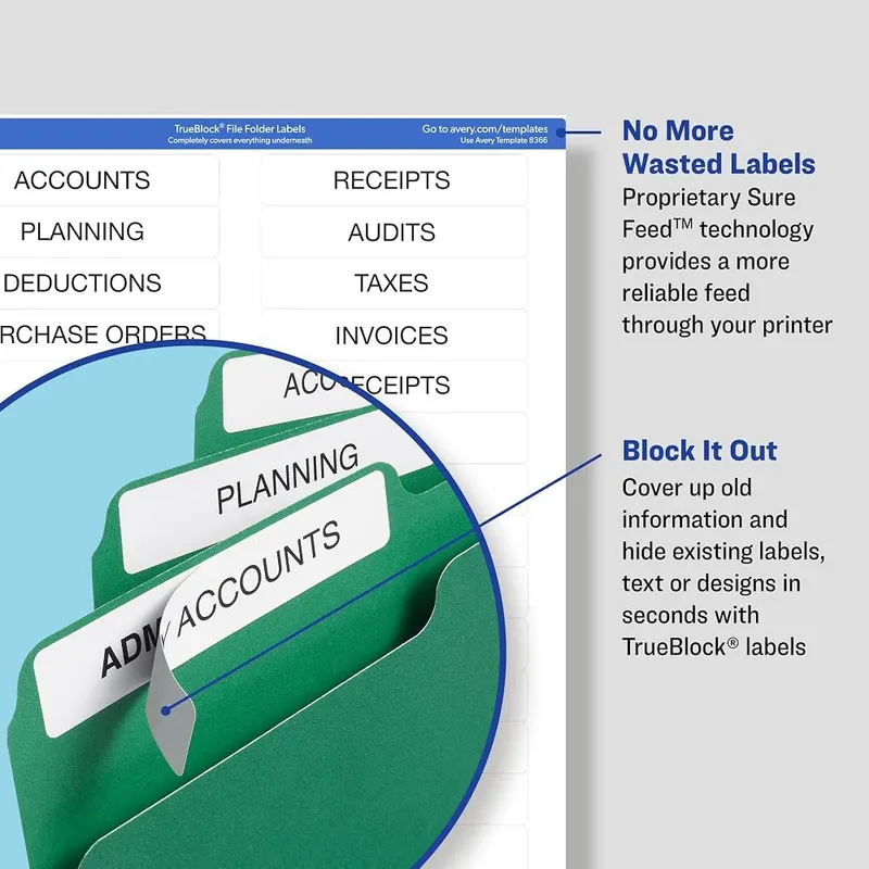 Avery® TrueBlock® File Folder Labels – product photo 3 of 8