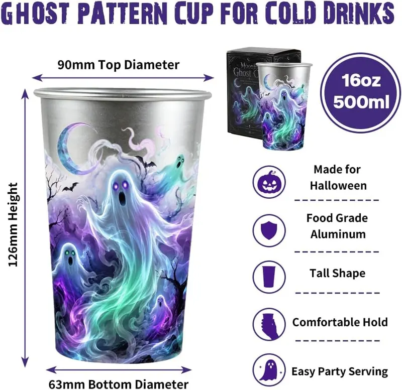 AWnonisx 16oz Ghost Color Changing Cup Cold – product photo 2 of 6