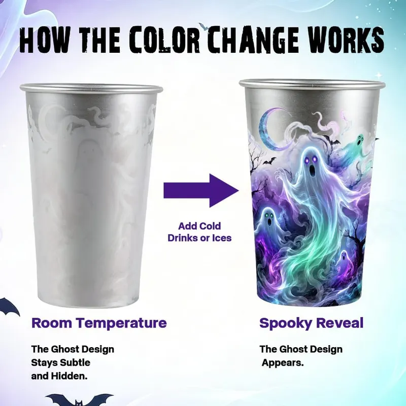AWnonisx 16oz Ghost Color Changing Cup Cold – product photo 3 of 6