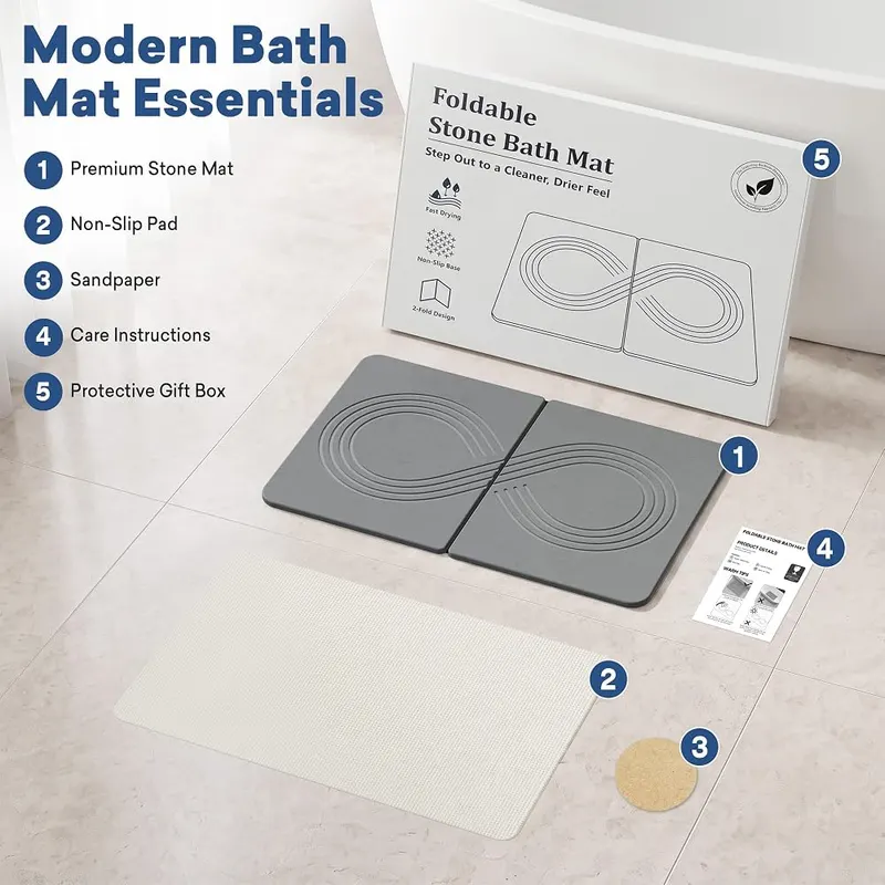 AWW Foldable Stone Bath Mat – product photo 8 of 8