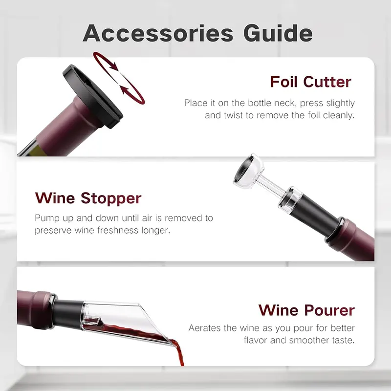 BABONIR Electric Wine Opener Rechargeable – Storage base and gift box