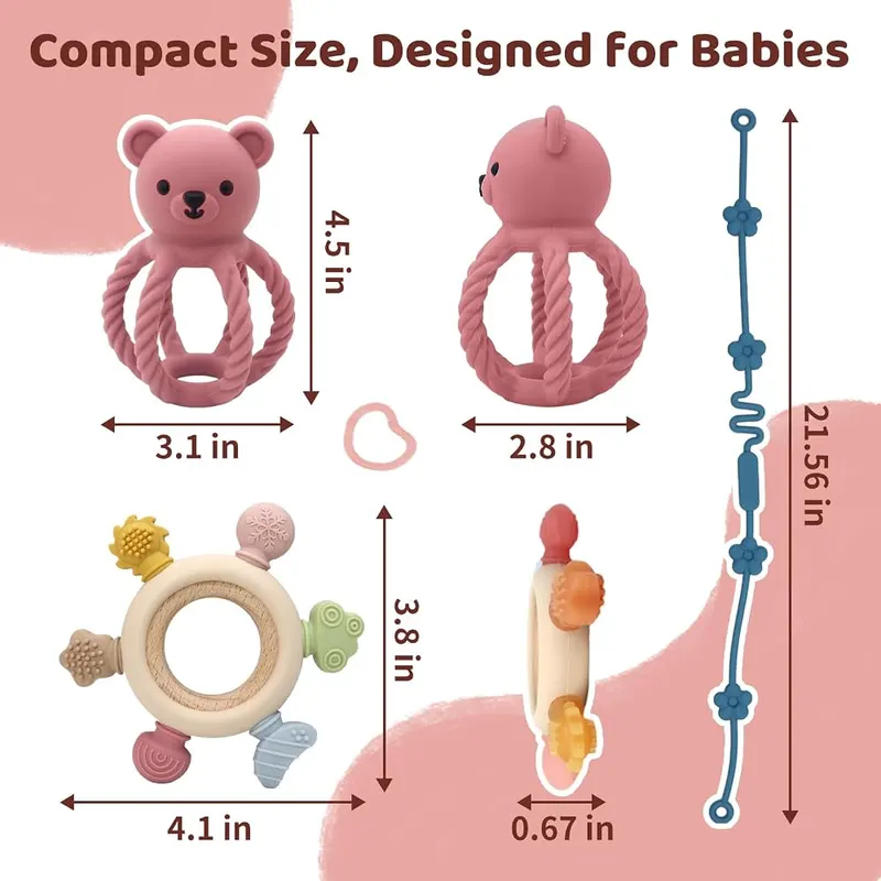 Baby Teething Rattle Toy – Combined rattle and teether design
