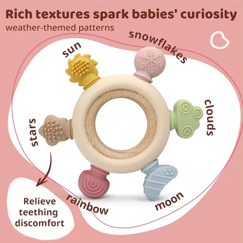 Baby Teething Rattle Toy – Easy for infant hands to hold