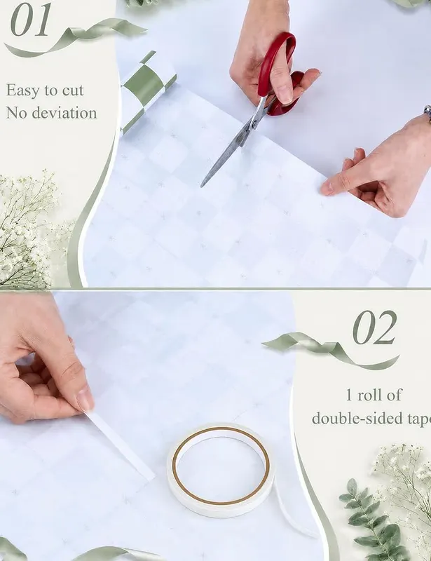 Bafeil Sage Green Wrapping Paper 4 Rolls – Four trendy sage patterns