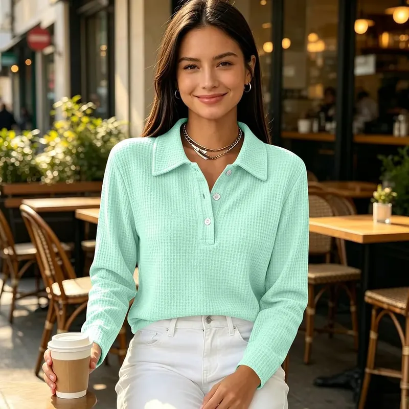 Bakgeerle Cute Long Sleeve Tops – Easy Matching Base Piece