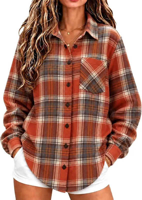 Bakgeerle Plaid Shirts in A#005-vermilion