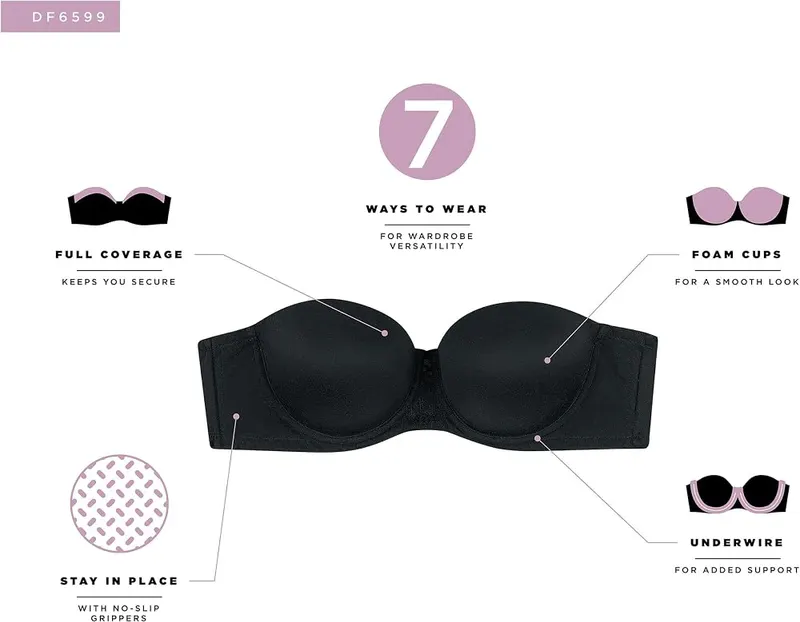 Bali Womens One Smooth U Strapless Bra 36C – product photo 7 of 7