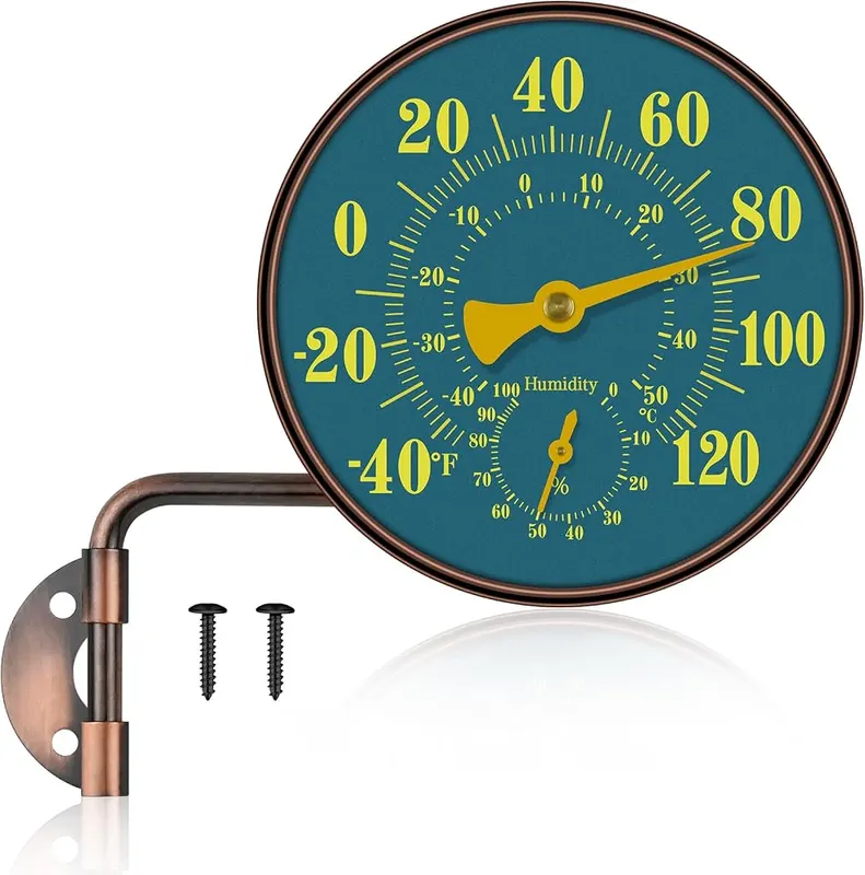 BALLMENT 4 Inch Outdoor Thermometer and Humidity in Green