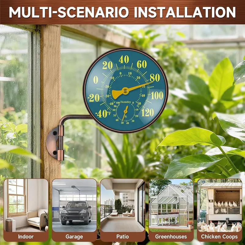BALLMENT 4 Inch Outdoor Thermometer and Humidity – Battery-Free & Accurate Monitoring