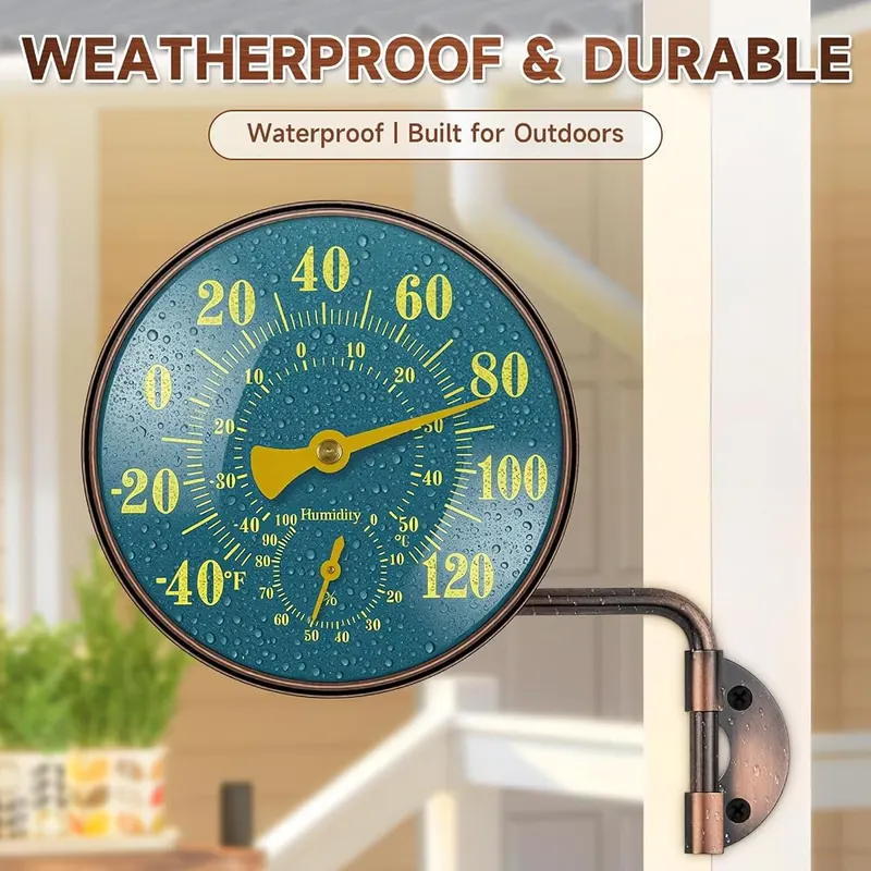 BALLMENT 4 Inch Outdoor Thermometer and Humidity – Tool-Free Easy Installation