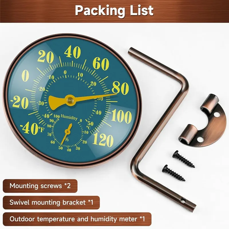 BALLMENT 4 Inch Outdoor Thermometer and Humidity – product photo 8 of 8