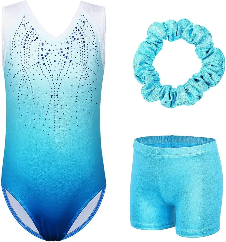 BAOHULU Gymnastics Leotards Blue Set in Blue Set