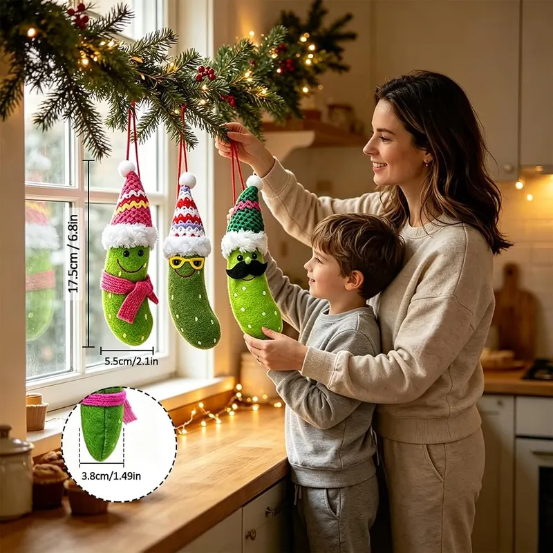 BAOXUE 3 Pack Pickle Ornament – Lightweight and easy to hang