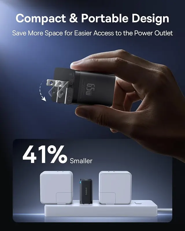 Baseus 2 Pack 65W USB C Charger – Two charger blocks per pack