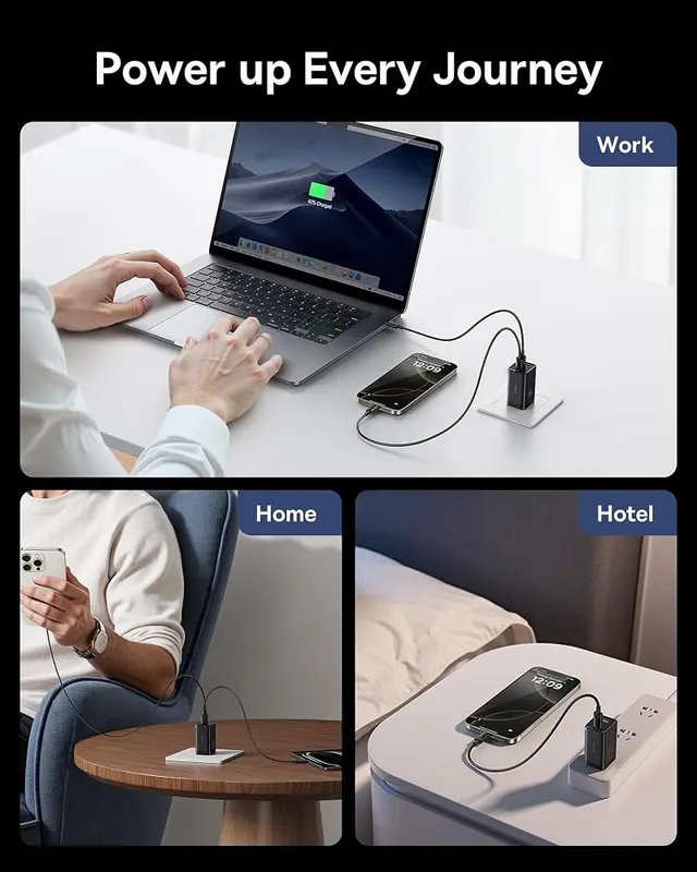 Baseus 2 Pack 65W USB C Charger – Compact USB-C brick design