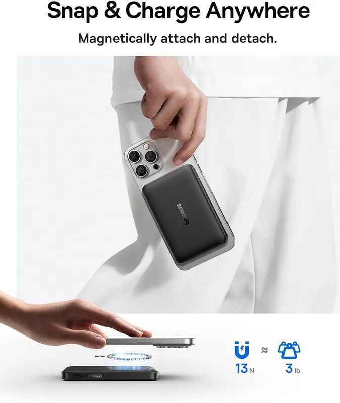 Baseus for MagSafe Portable Charger – Works with or without magnetic cases