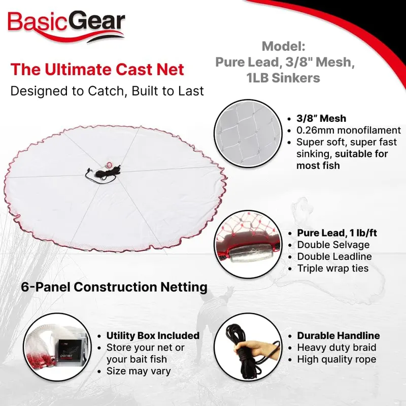 BasicGear® Cast Net – Ten foot casting radius