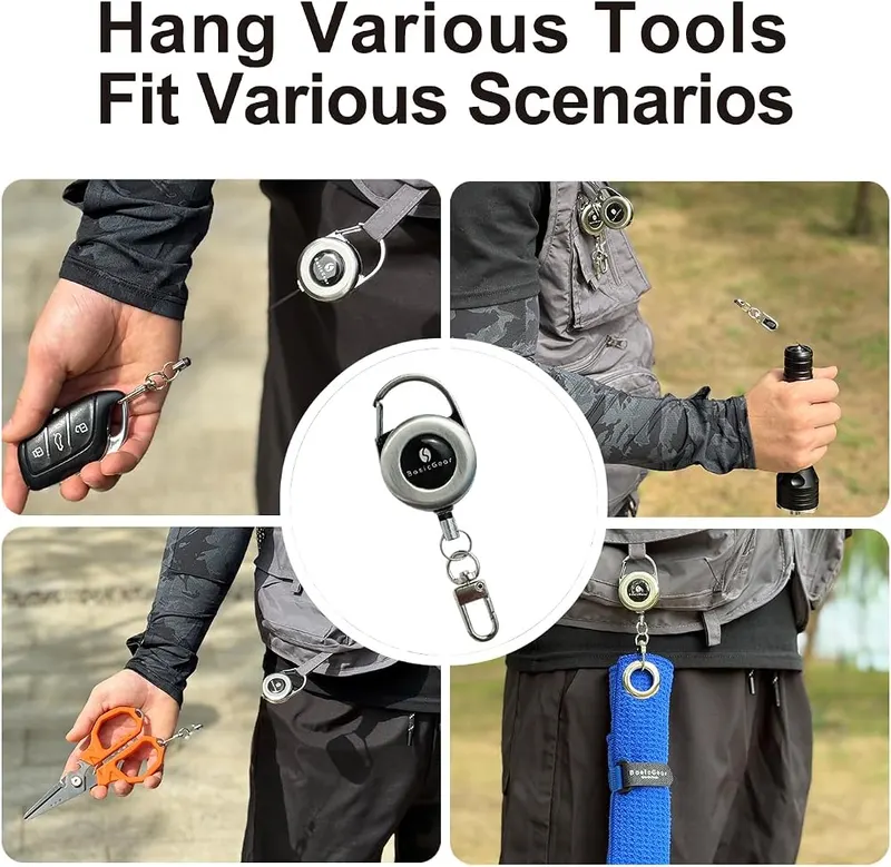 BasicGear® Zinger Retractable Keychain – Convenient two pack set included