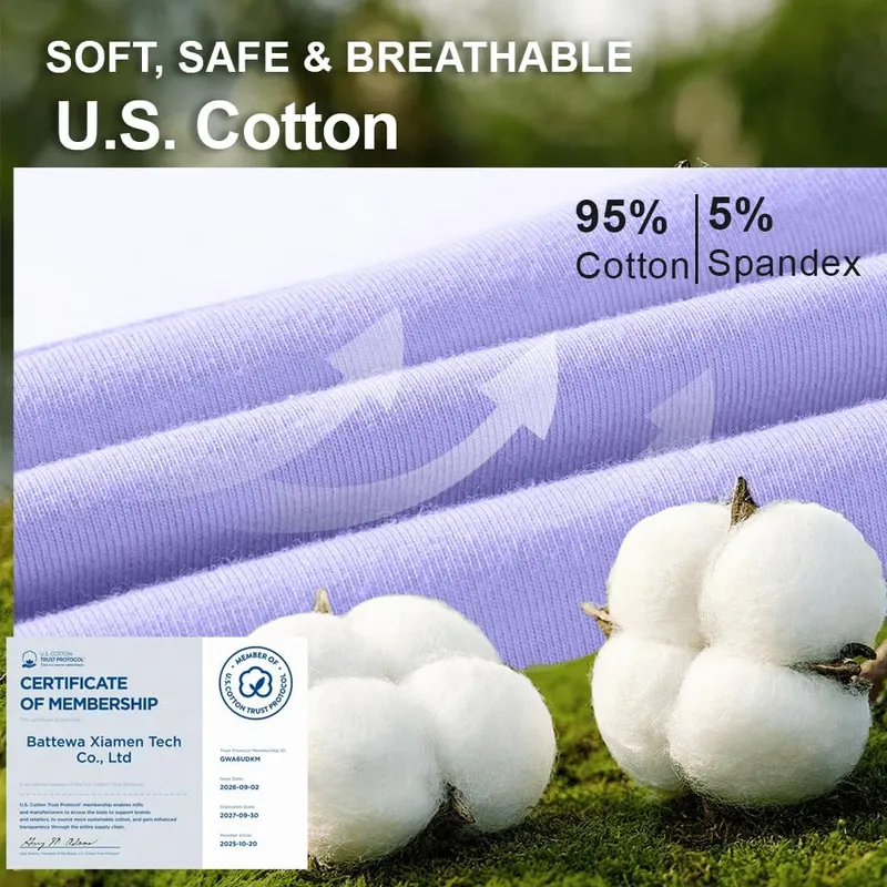 Battewa 95% U.S. Cotton Underwear – Six-pack cotton blend briefs