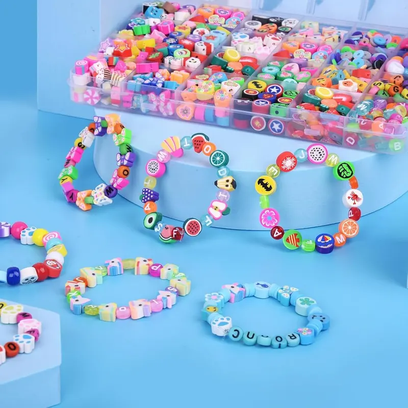 BBita 1000PCS Dinosaur Polymer Clay Beads Bracelet – Handy storage box included
