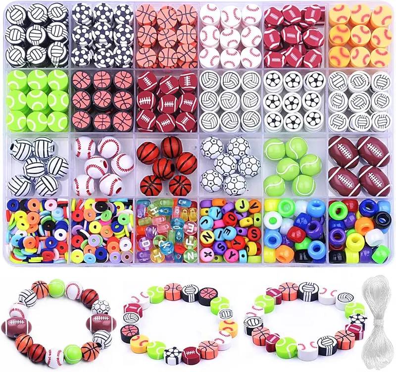 BBita 1000PCS Sports Ball Polymer Clay Beads in A4#style 8