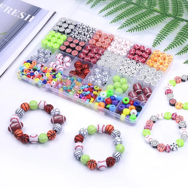 BBita 1000PCS Sports Ball Polymer Clay Beads – Durable polymer clay material