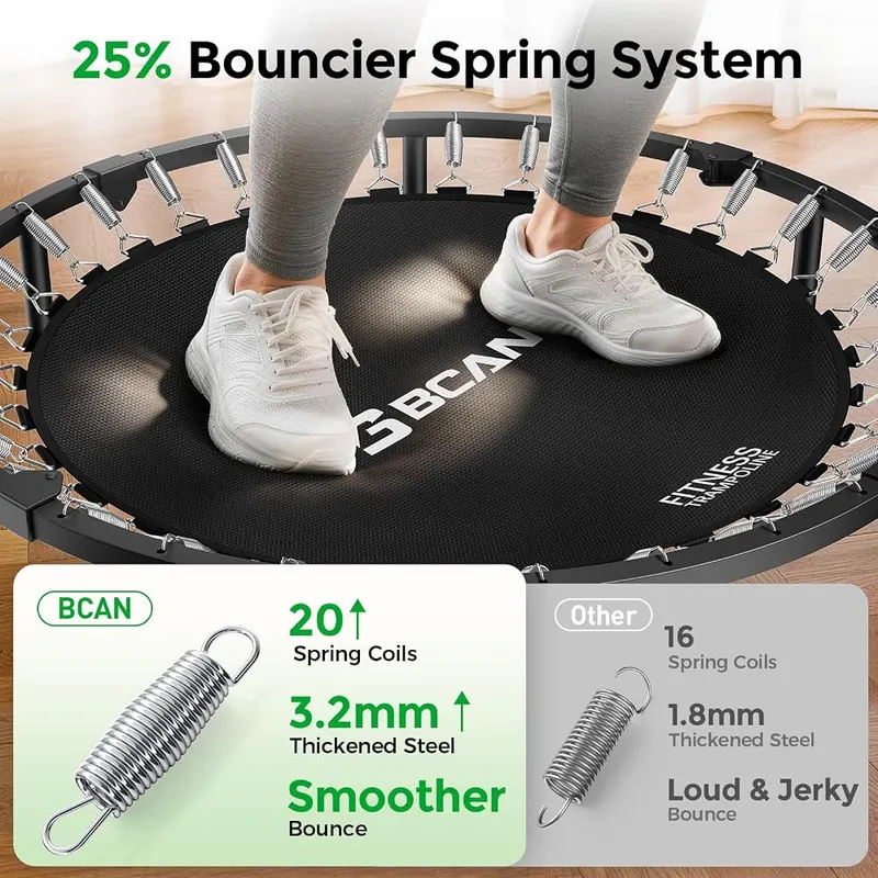BCAN SP3 40/48″ Exercise Rebounder Trampoline – Triple-reinforced stability system