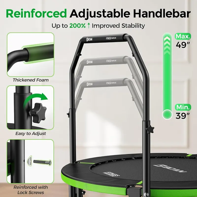 BCAN SP3 40/48″ Exercise Rebounder Trampoline – Foldable frame for indoor storage