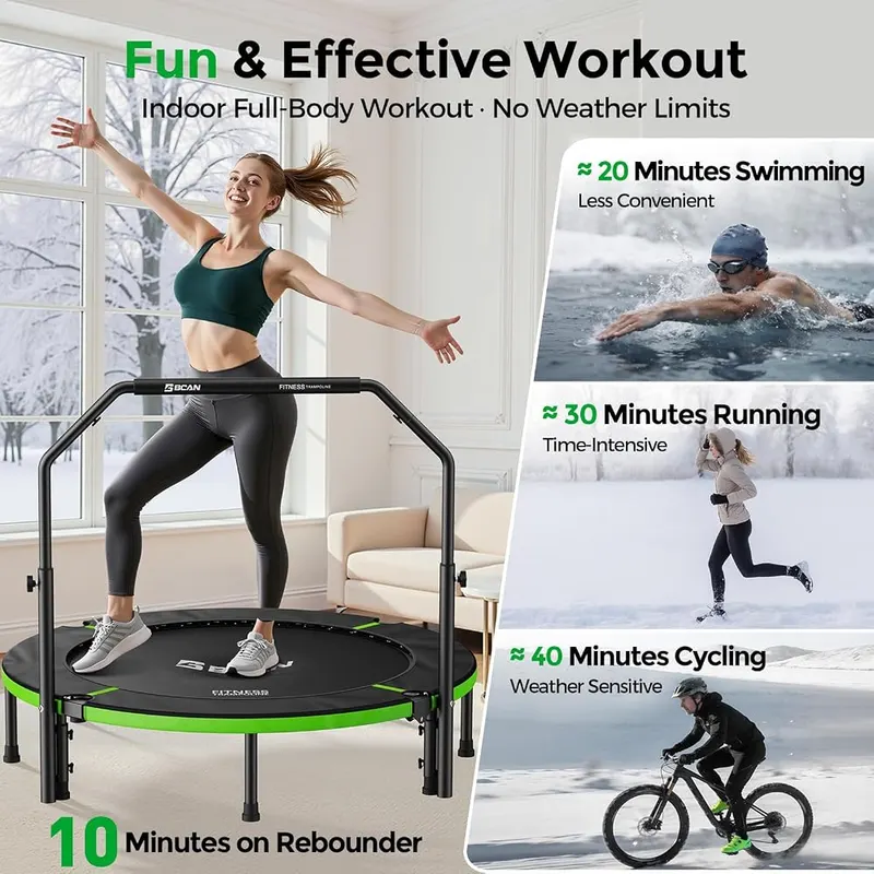BCAN SP3 40/48″ Exercise Rebounder Trampoline – 80% pre-assembled with setup video