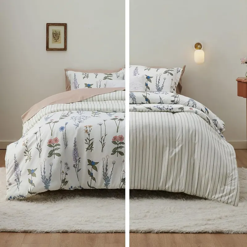Bedsure Floral Twin Comforter Set – Reversible two-piece twin set