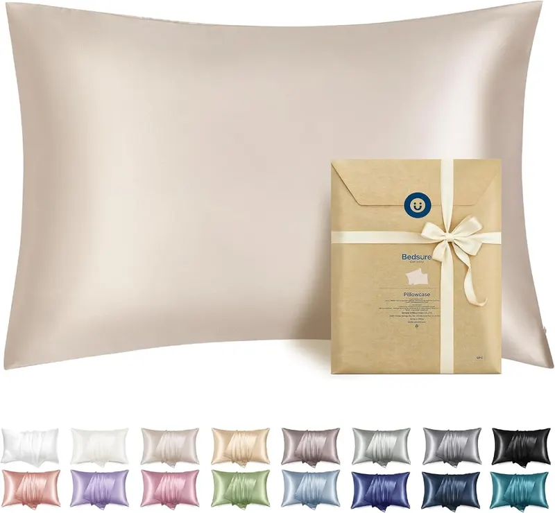 Bedsure Satin Pillowcase 01 – Beige – Zipper in 01 - Beige - Zipper