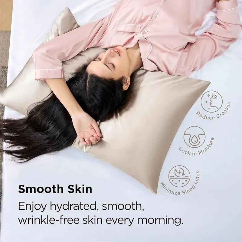 Bedsure Satin Pillowcase 01 – Beige – Zipper – Better Skin