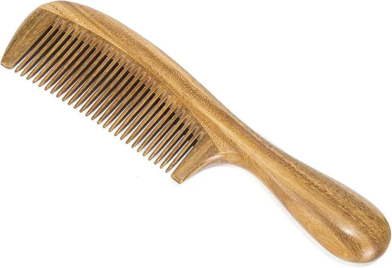 BEINY Natural Green Sandalwood Comb – Green sandalwood wooden hair comb