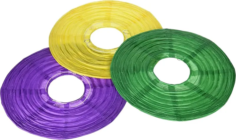 Beistle Green Yellow and Purple Paper Lanterns – product photo 2 of 5