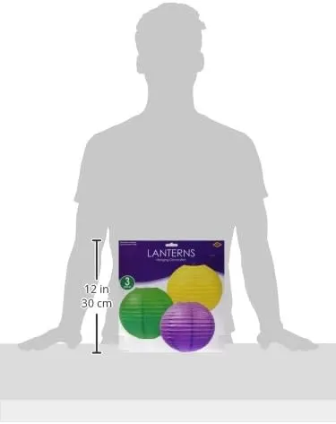 Beistle Green Yellow and Purple Paper Lanterns – product photo 5 of 5
