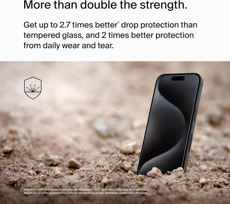 Belkin UltraGlass2 Scratch-Resistant Screen Protector iPhone 15 – Superior Scratch Resistance